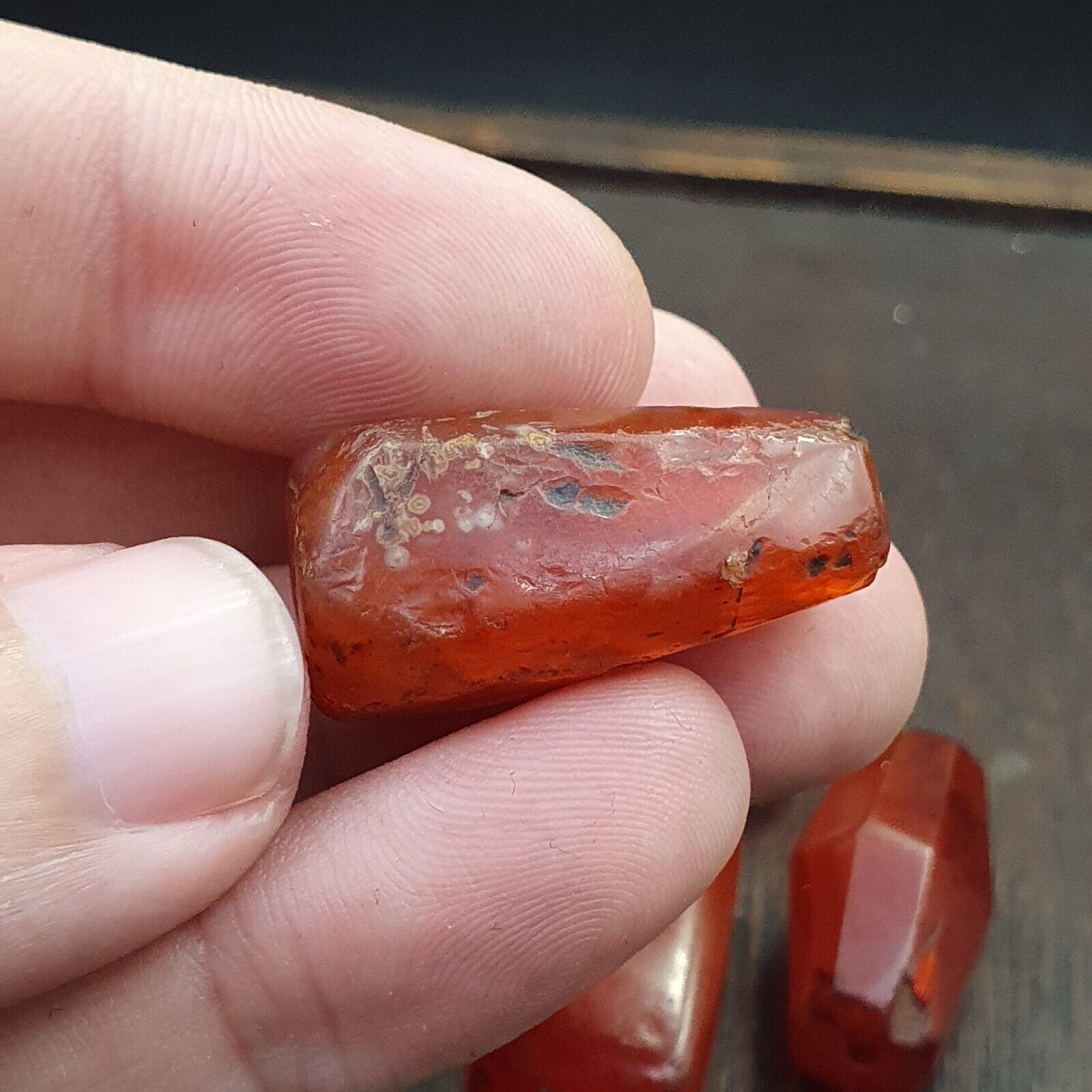 Lot 9 Antique Red Agate Himalayan Tibetan African Agate carnelian Beads