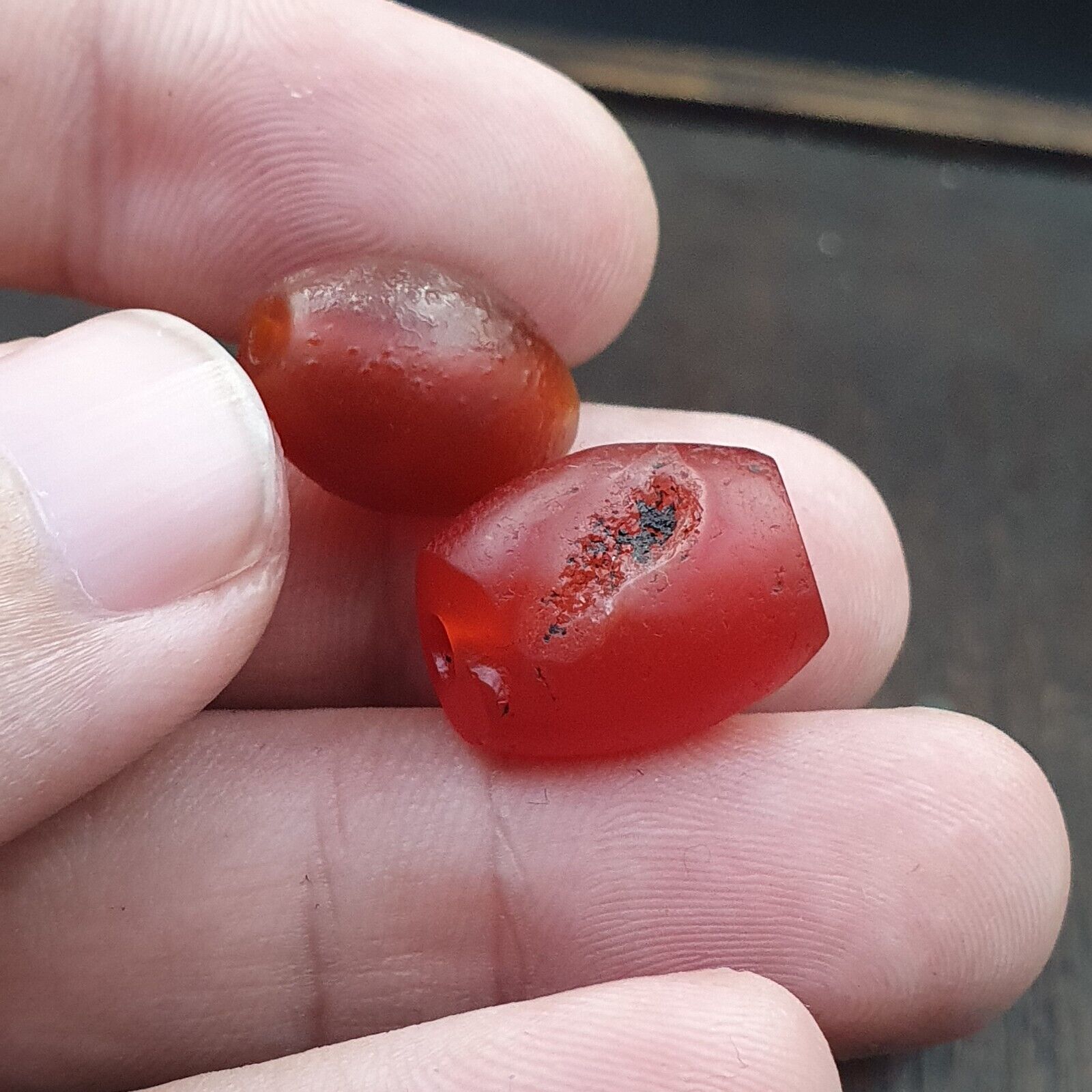 Lot 9 Antique Red Agate Himalayan Tibetan African Agate carnelian Beads