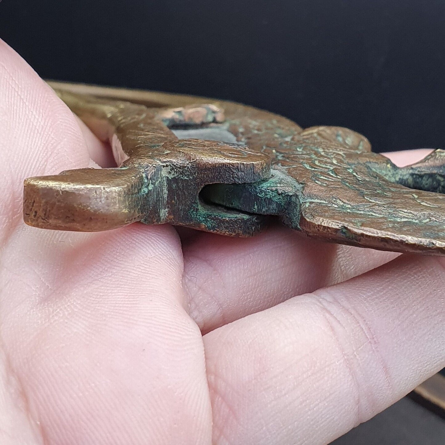 Antiker Nussschneider Messing Vogel Bronze Pfau 