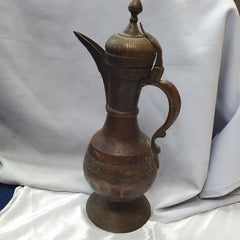 19th C Antique Bronze Copper jug Hand Carved Museum Quality Unique Tea Pot