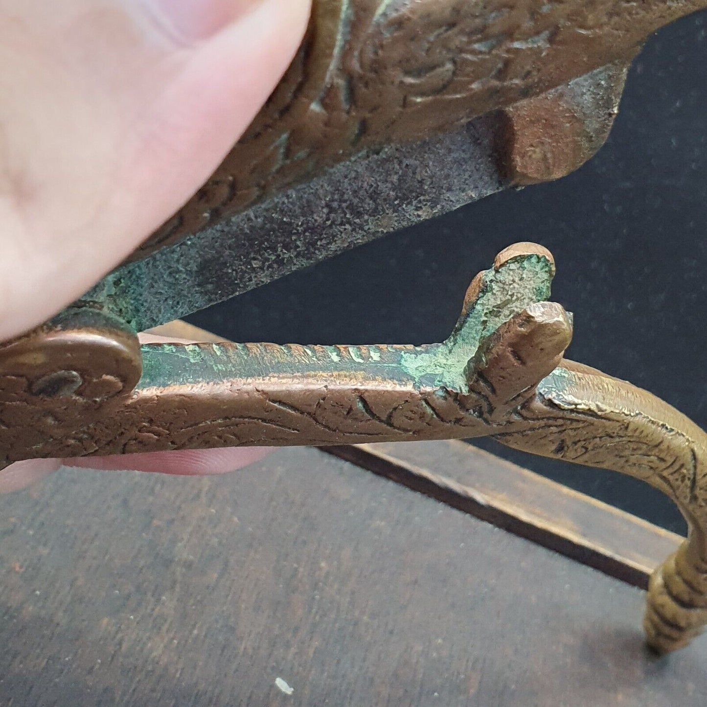 Antiker Nussschneider Messing Vogel Bronze Pfau 