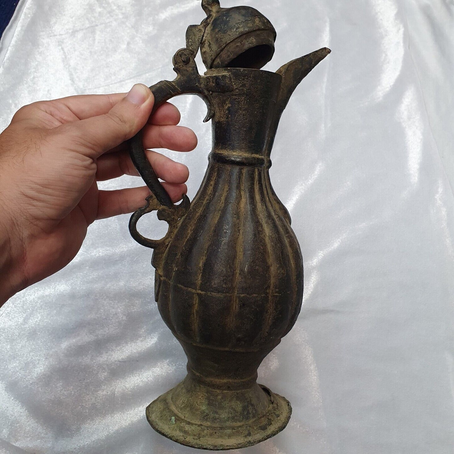 古董青銅壺手工雕刻博物館品質獨特茶壺