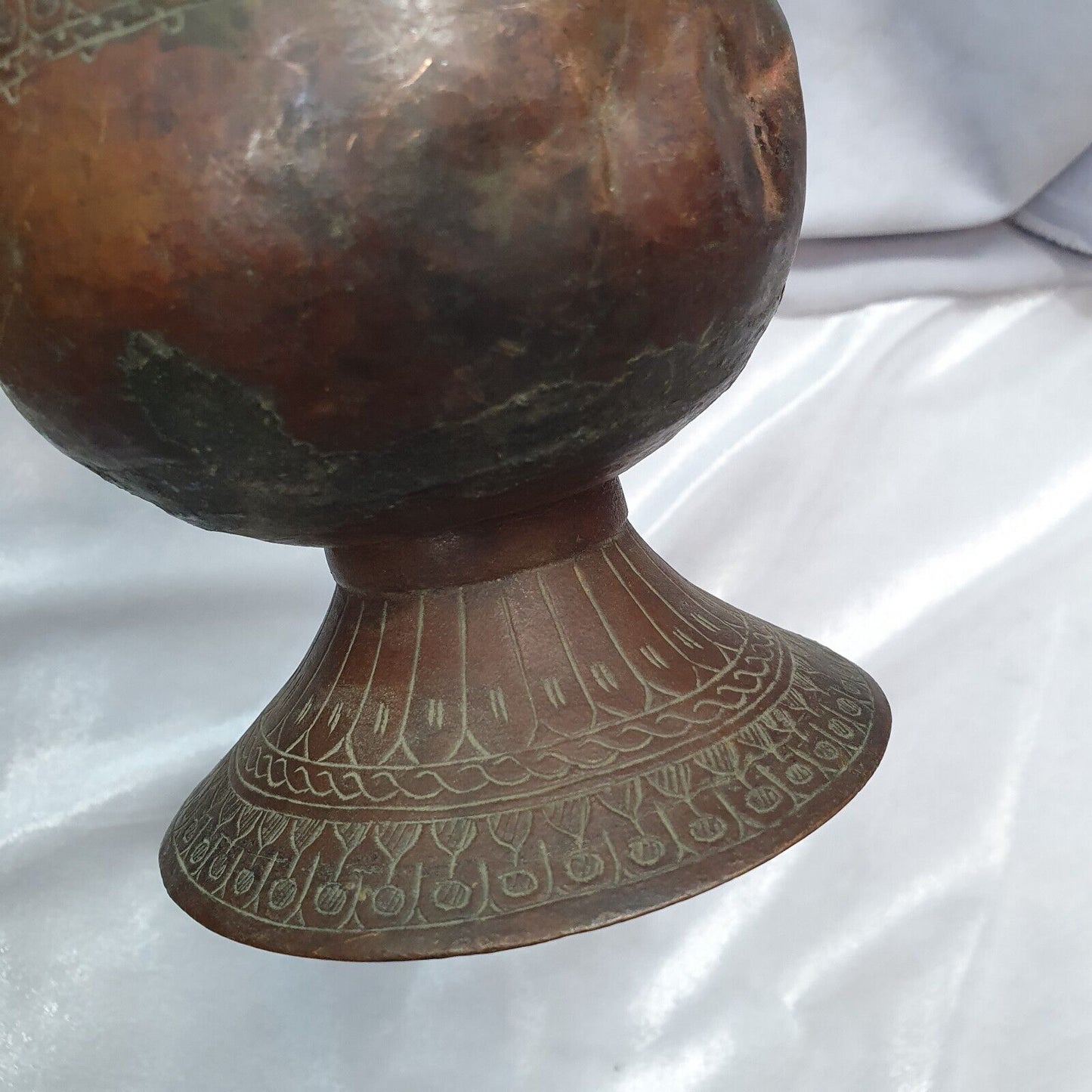 19 世紀古董青銅銅壺手工雕刻博物館品質獨特茶壺