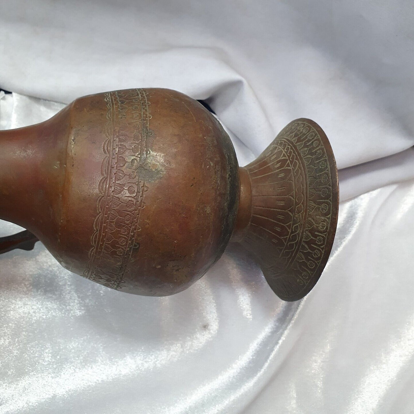 19 世紀古董青銅銅壺手工雕刻博物館品質獨特茶壺