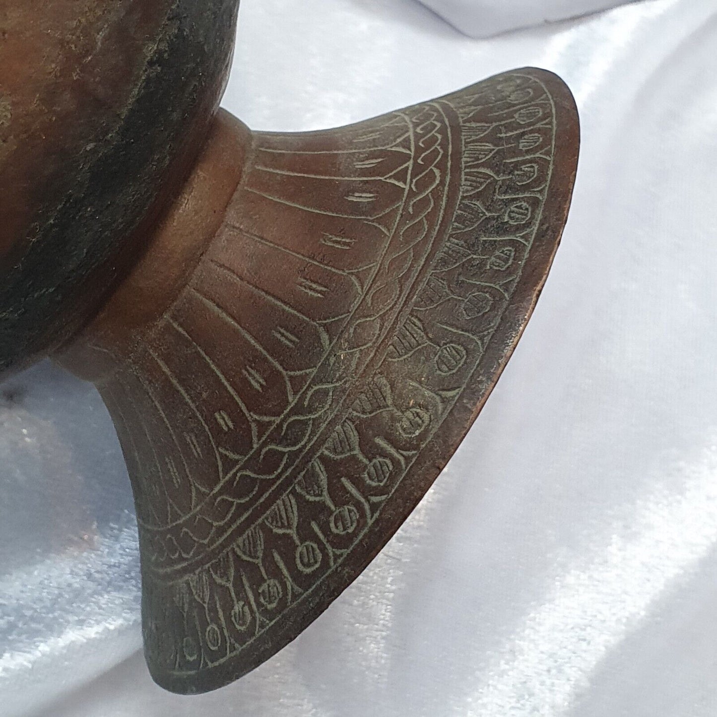 19 世紀古董青銅銅壺手工雕刻博物館品質獨特茶壺