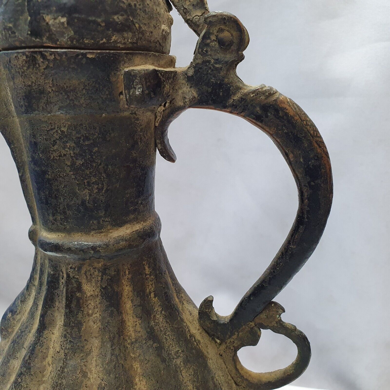 Antique Bronze jug Hand Carved Museum Quality Unique Tea Pot