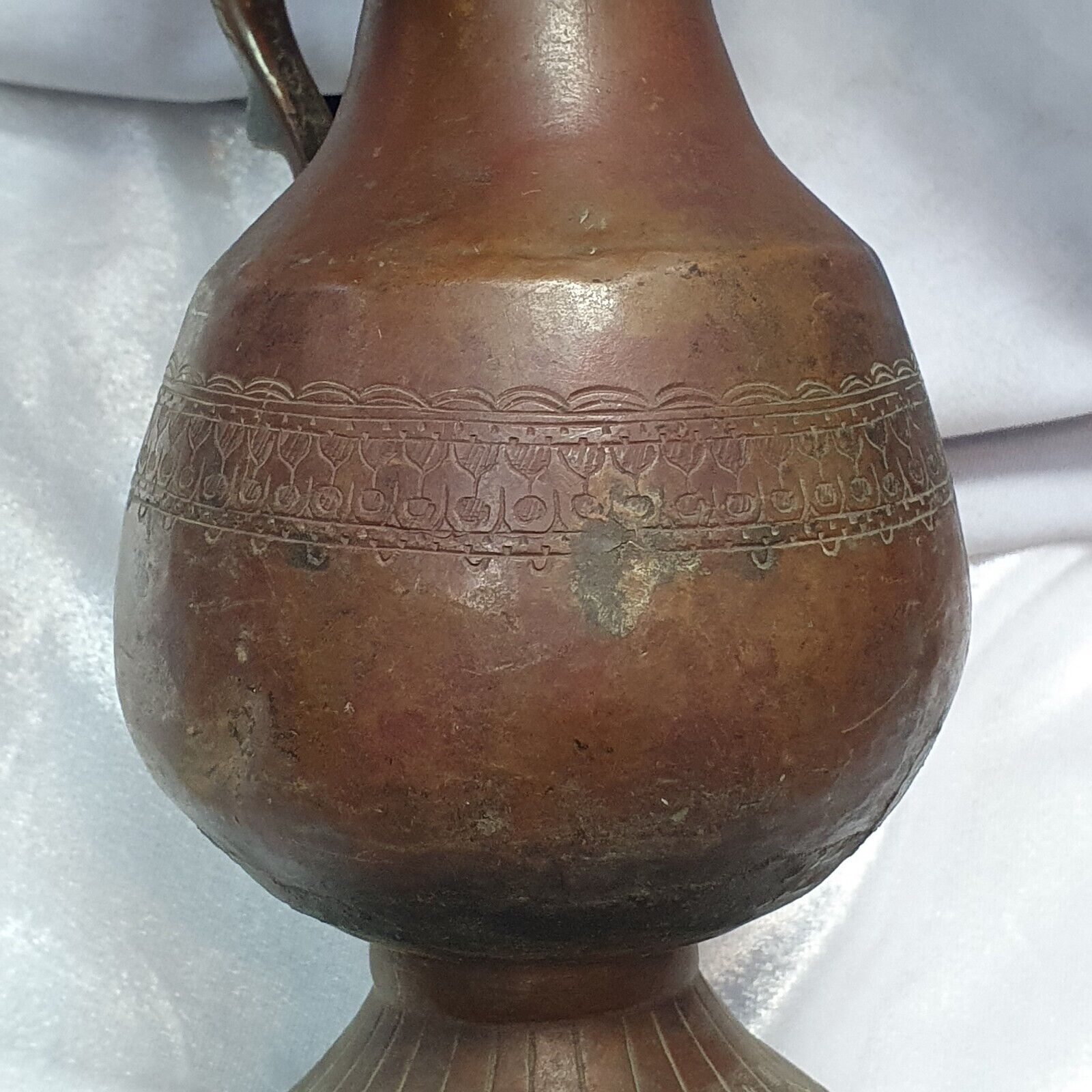 19th C Antique Bronze Copper jug Hand Carved Museum Quality Unique Tea Pot