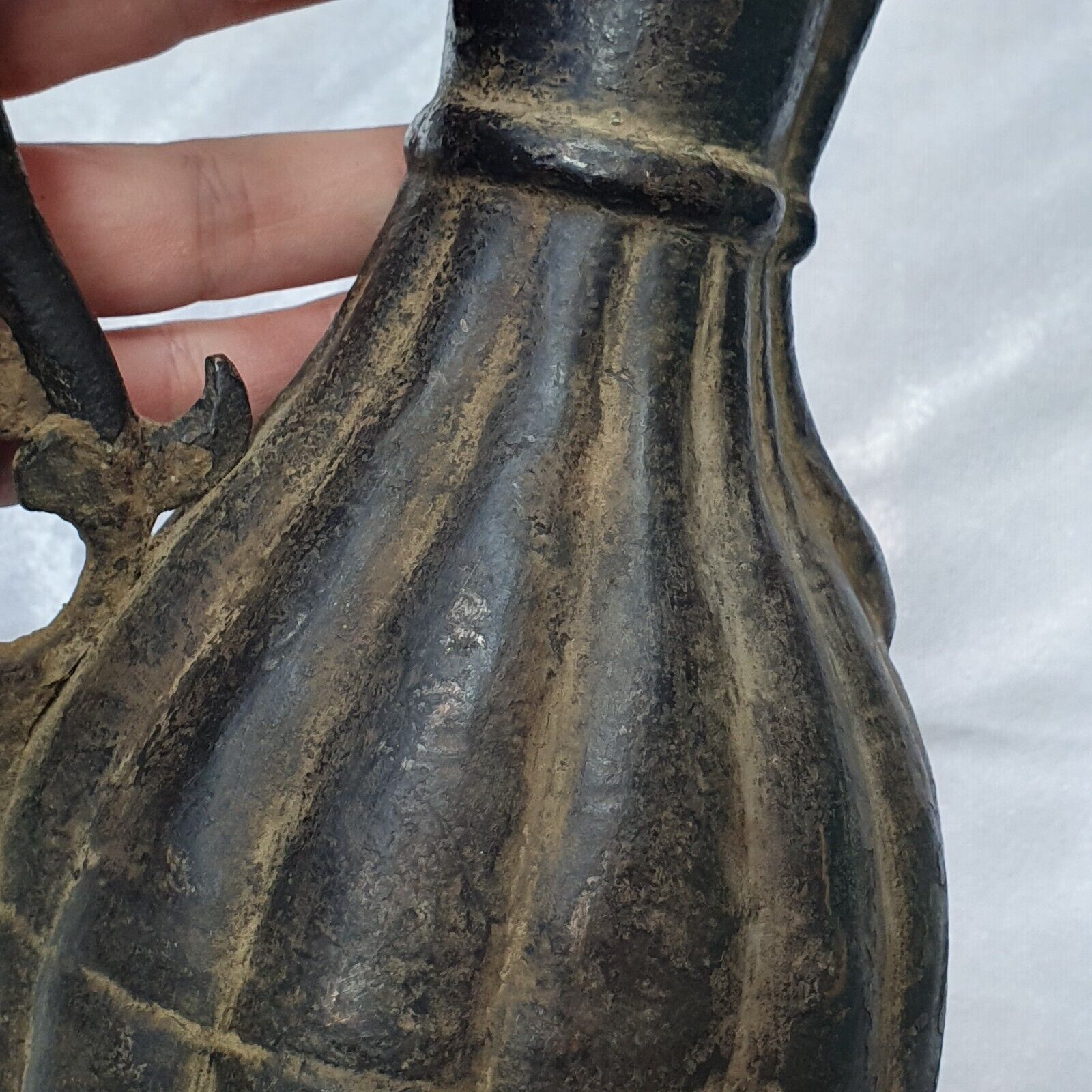Antique Bronze jug Hand Carved Museum Quality Unique Tea Pot