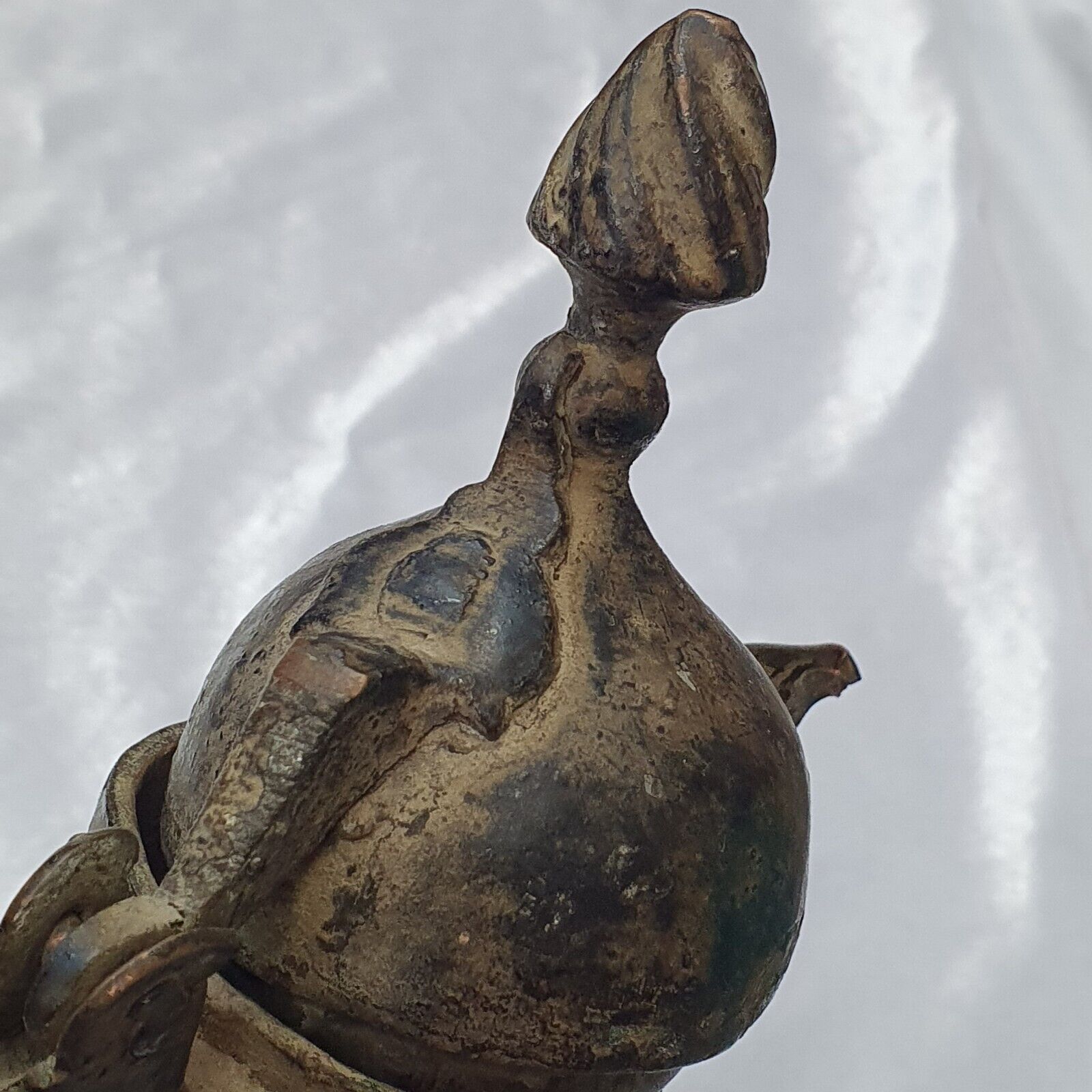 Antique Bronze jug Hand Carved Museum Quality Unique Tea Pot