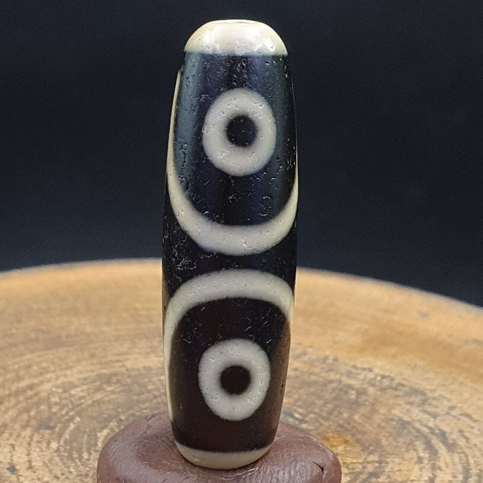 Vintage Old Tibetan 7 Eyes Dzi Bead Amulet