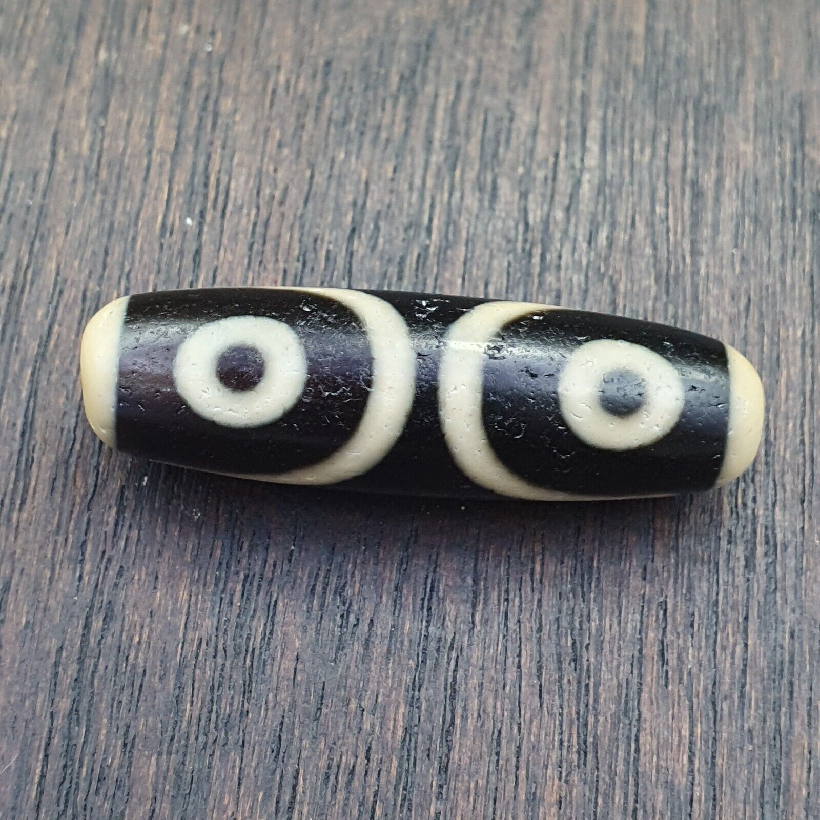 Vintage Old Tibetan 7 Eyes Dzi Bead Amulet