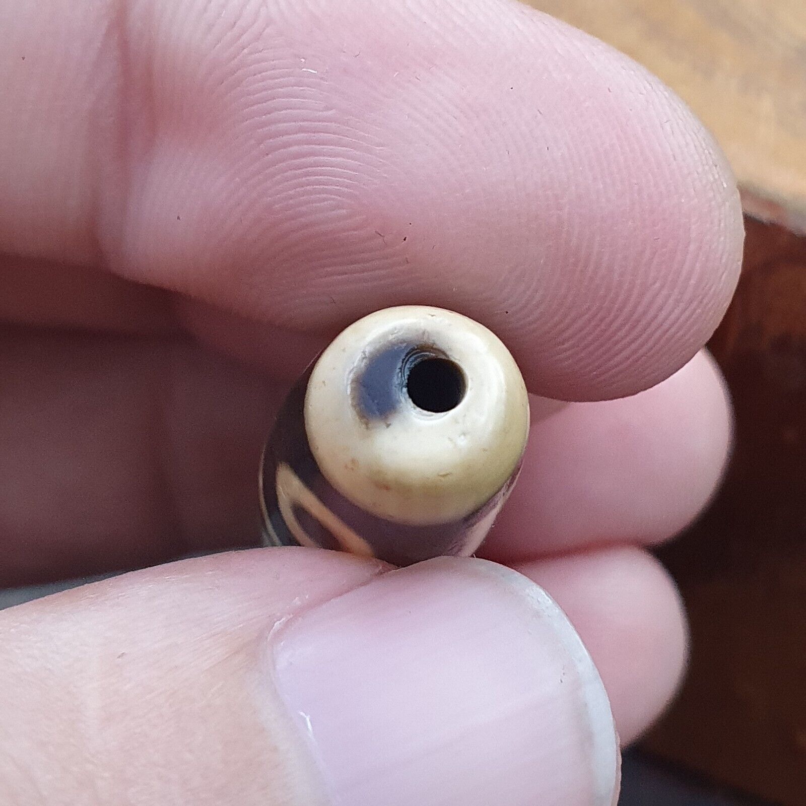 Vintage Old Tibetan 7 eyes Dzi Bead Amulet