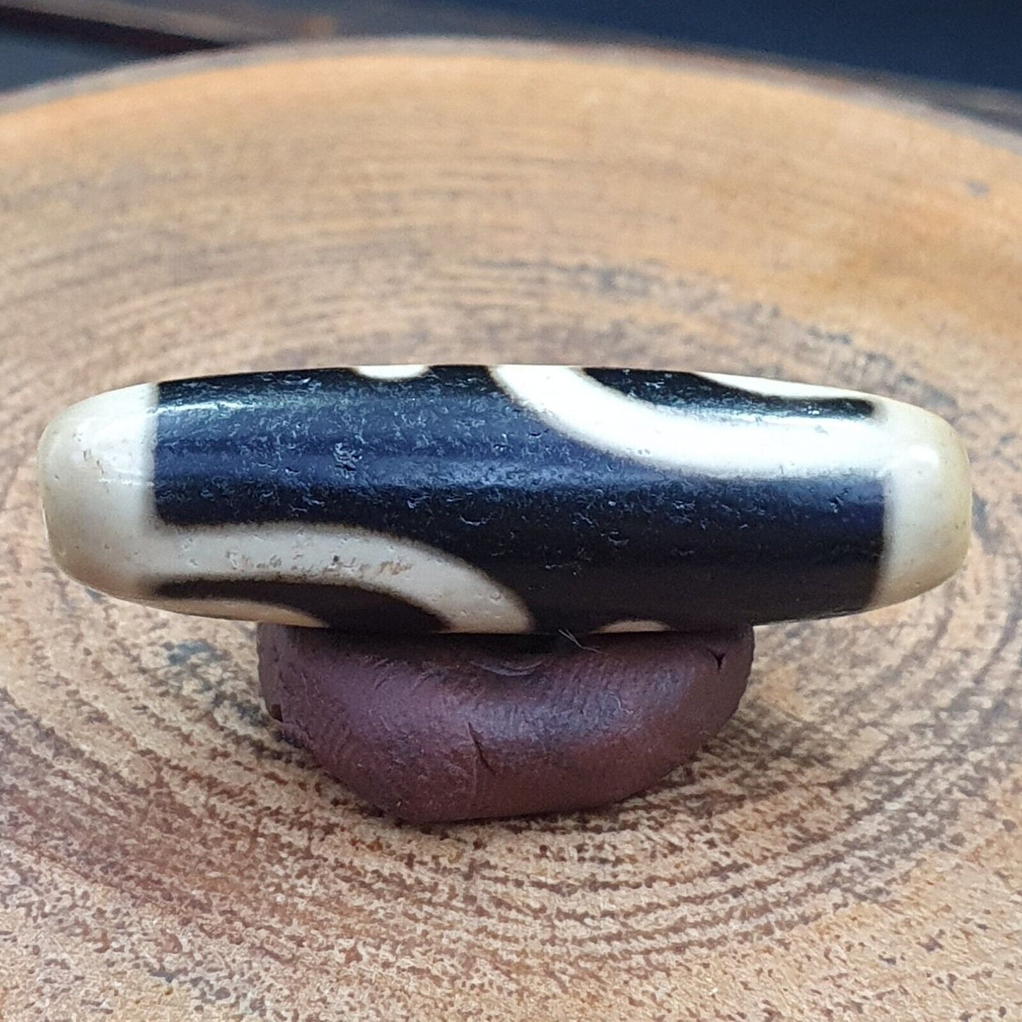 Vintage altes tibetisches Doppel-Tasso-Dzi-Perlen-Amulett 