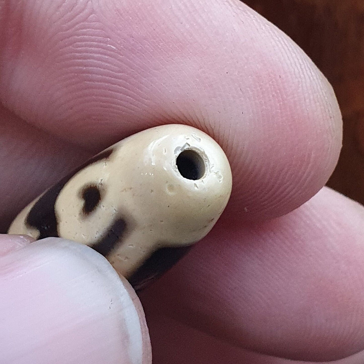 Vintage altes tibetisches Doppel-Tasso-Dzi-Perlen-Amulett 