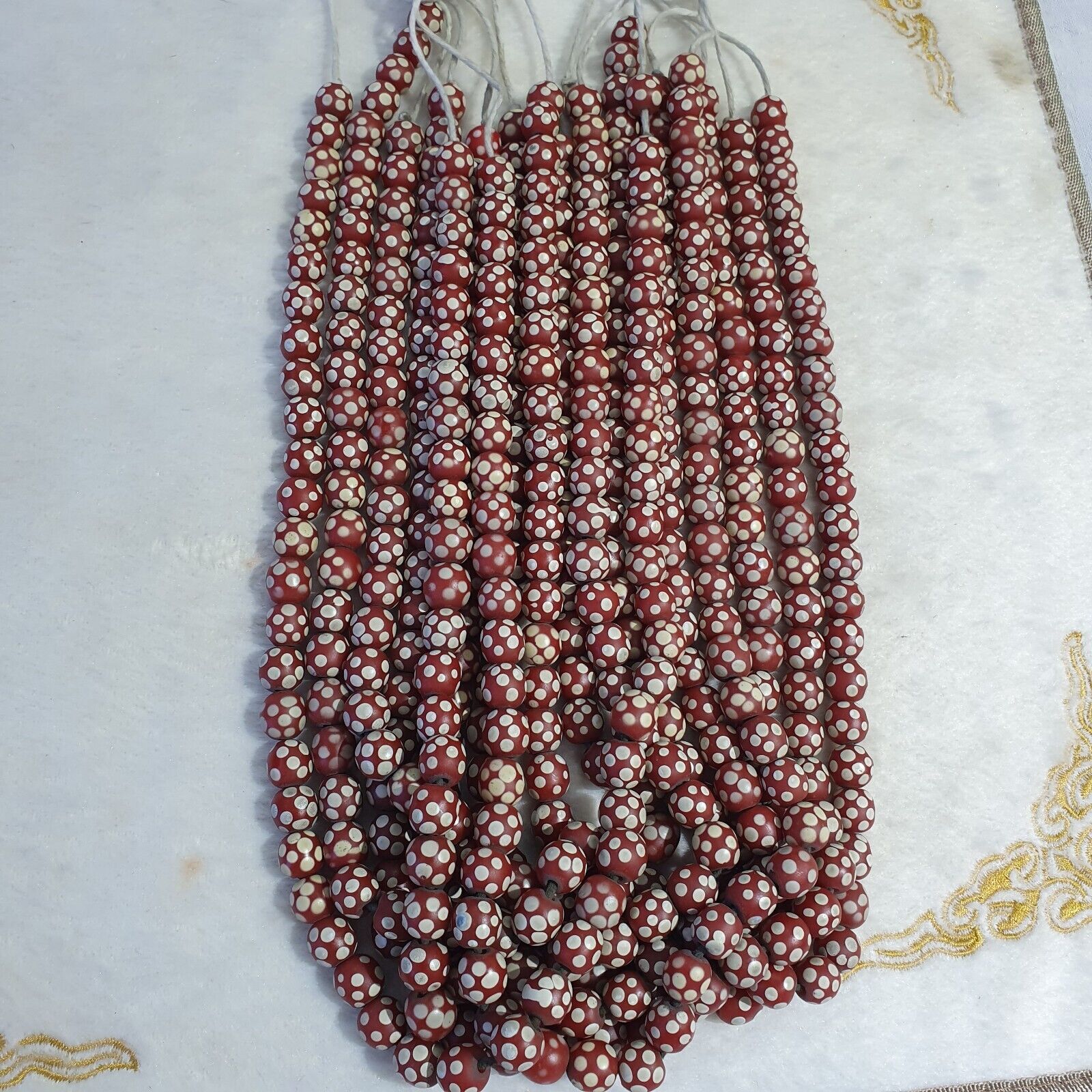 Skunk Venetian Inspired Beads Red Thousand Eye | East OASIS Antique Collection