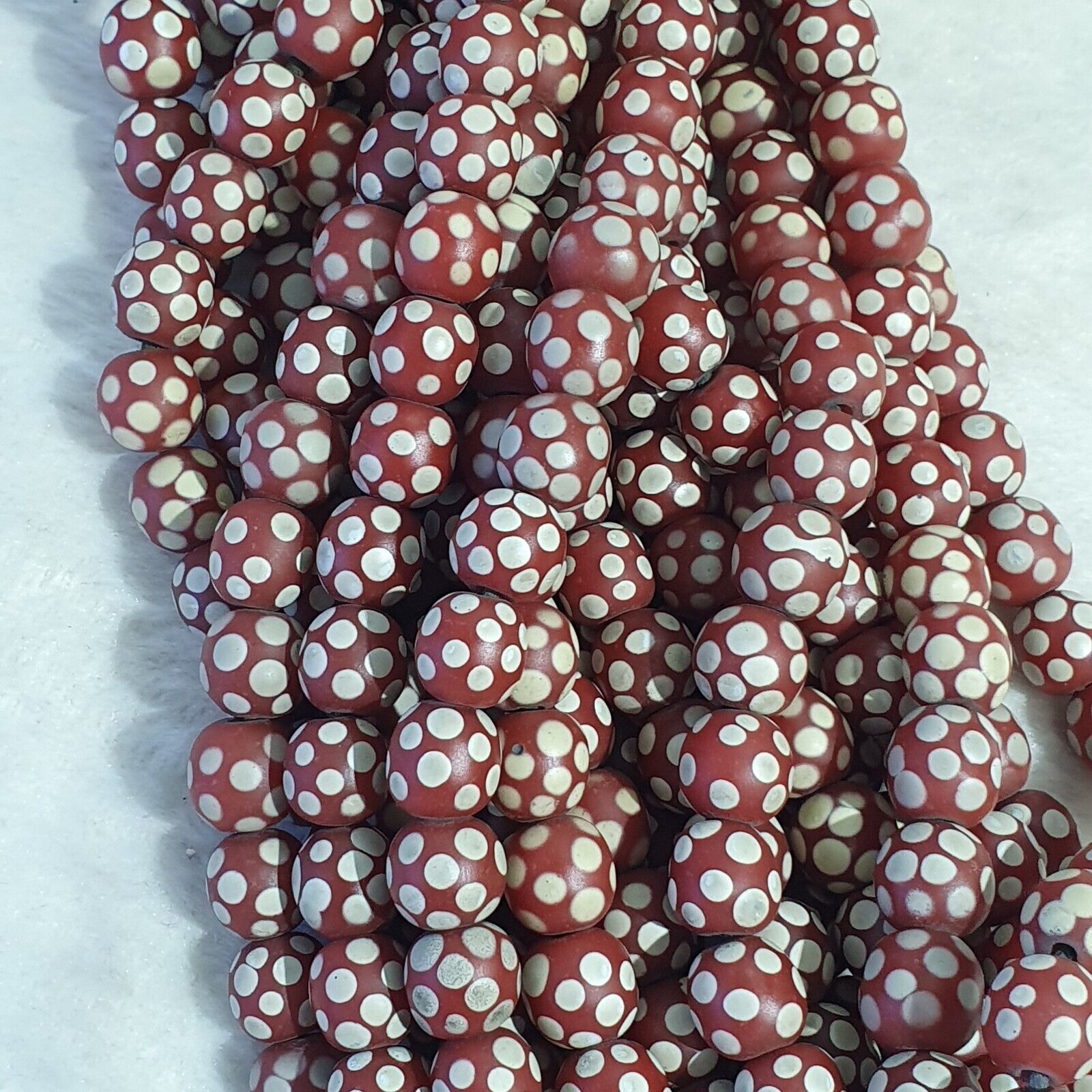 Skunk Venetian Inspired Beads Red Thousand Eye | East OASIS Antique Collection