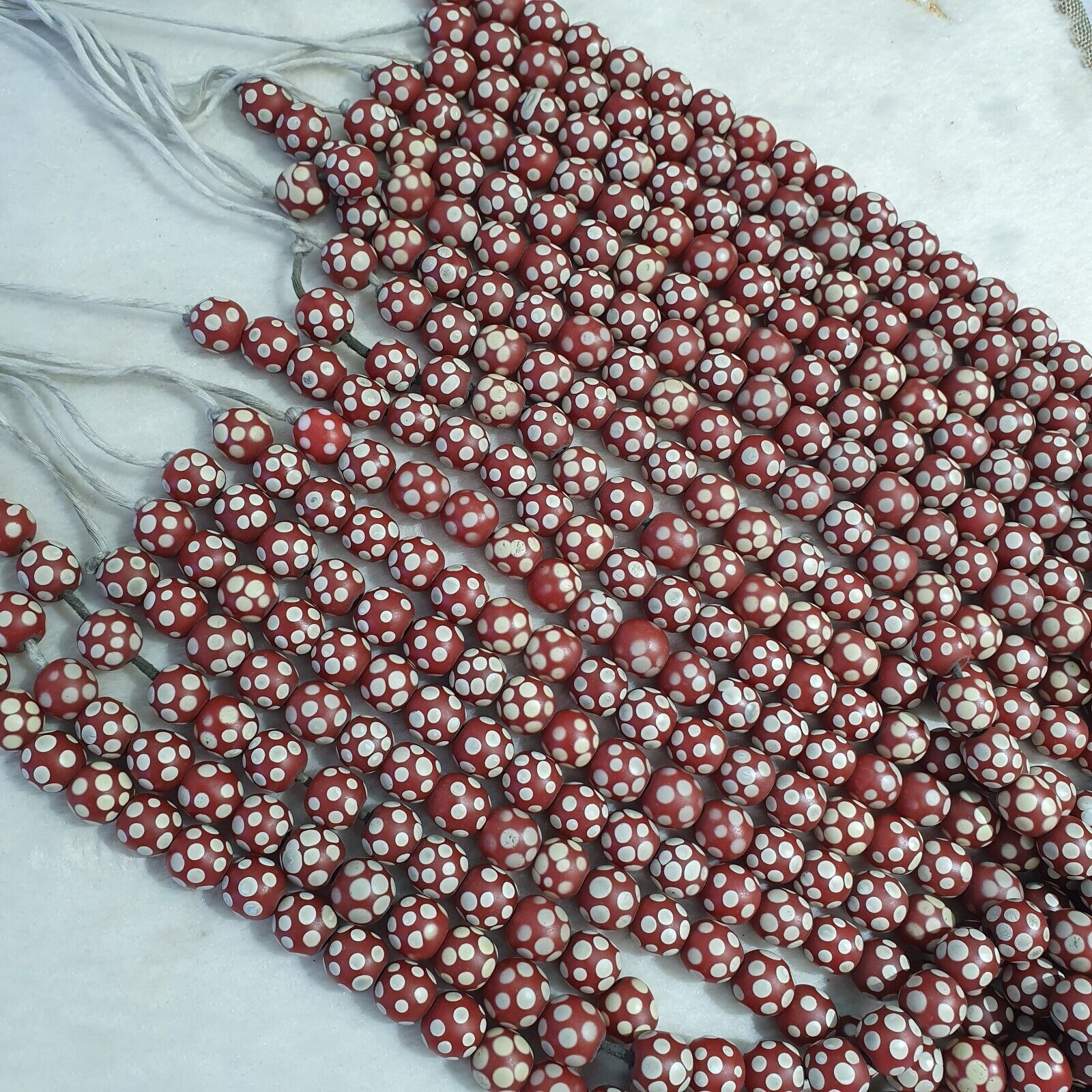 Skunk Venetian Inspired Beads Red Thousand Eye | East OASIS Antique Collection