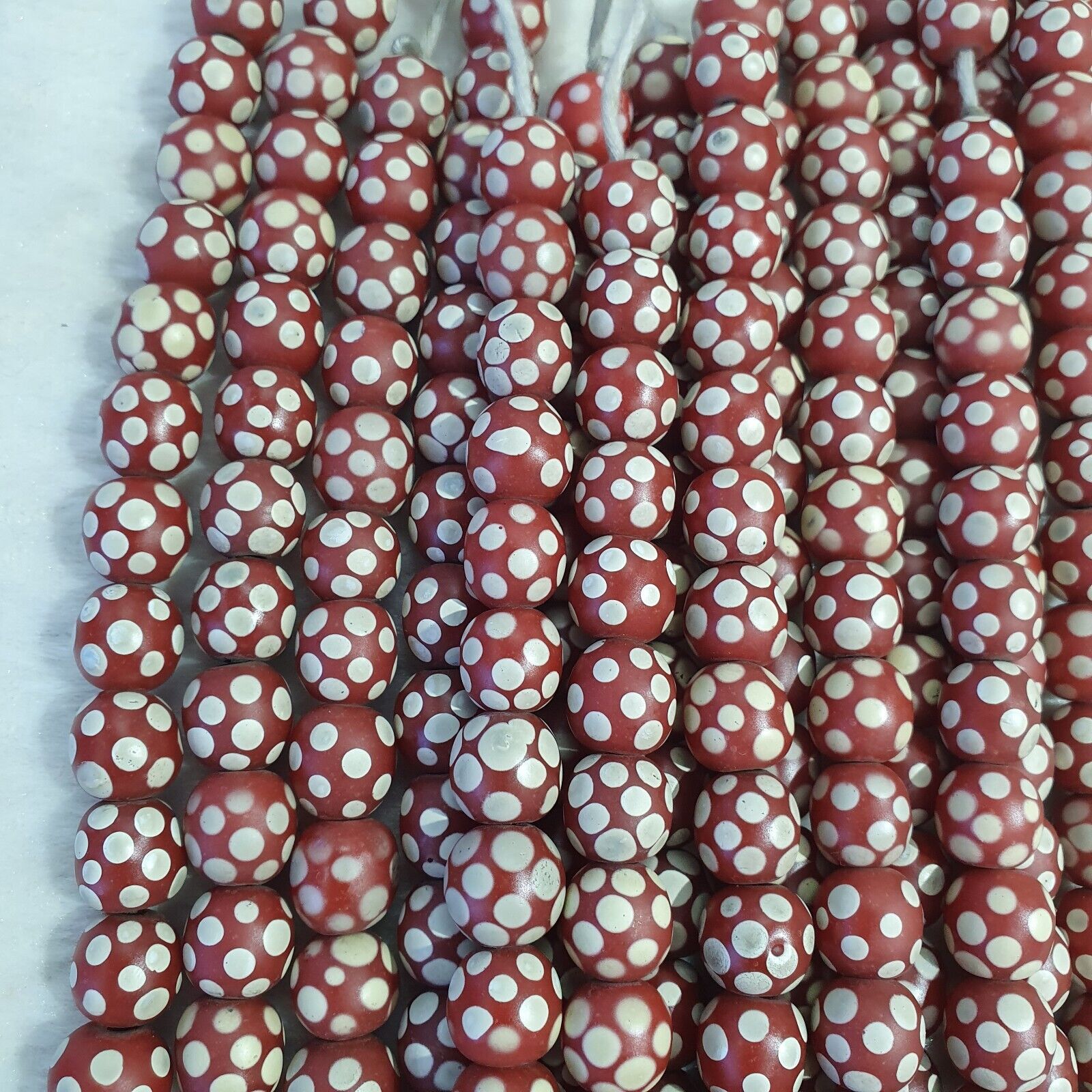 Skunk Venetian Inspired Beads Red Thousand Eye | East OASIS Antique Collection