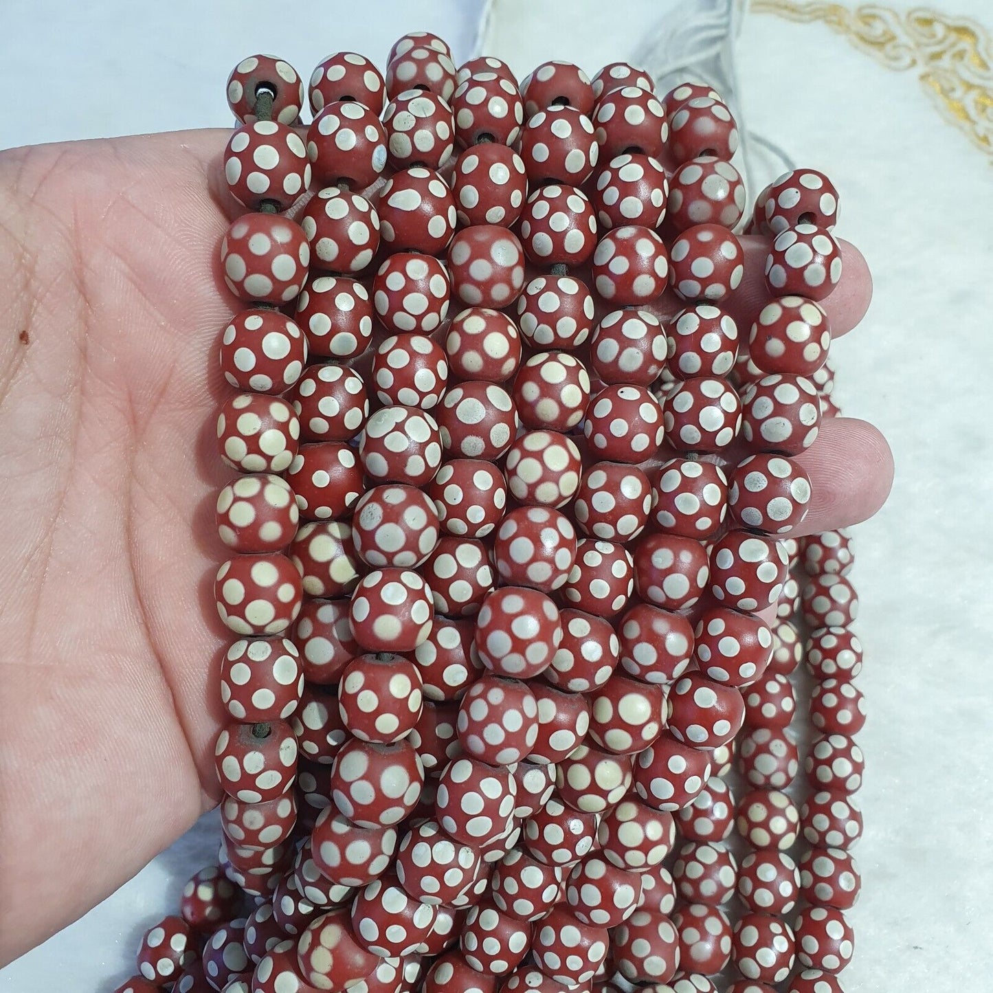 Skunk Venetian Inspired Beads Red Thousand Eye | East OASIS Antique Collection