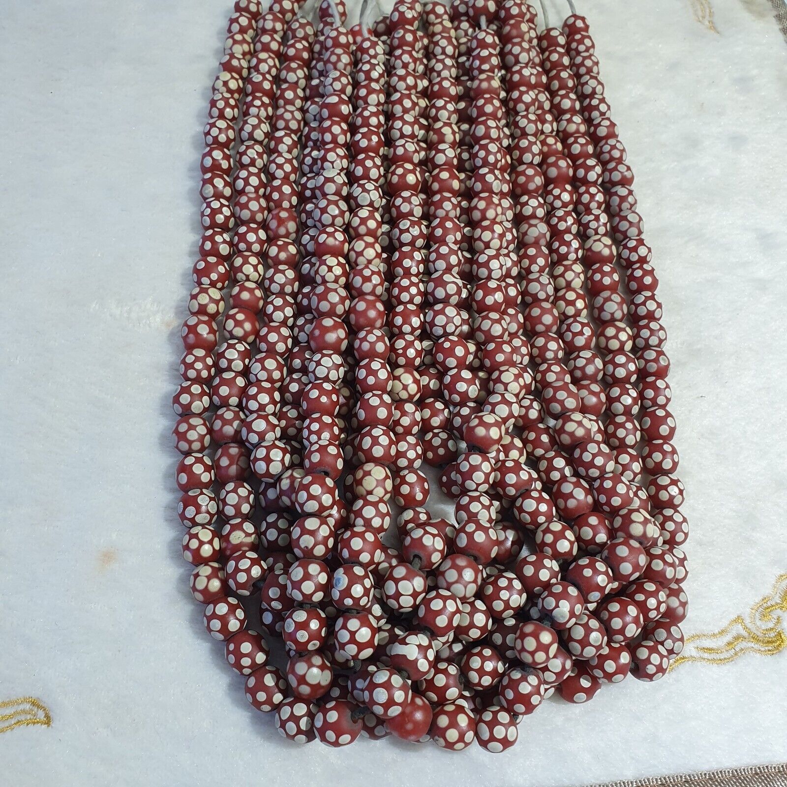 Skunk Venetian Inspired Beads Red Thousand Eye | East OASIS Antique Collection