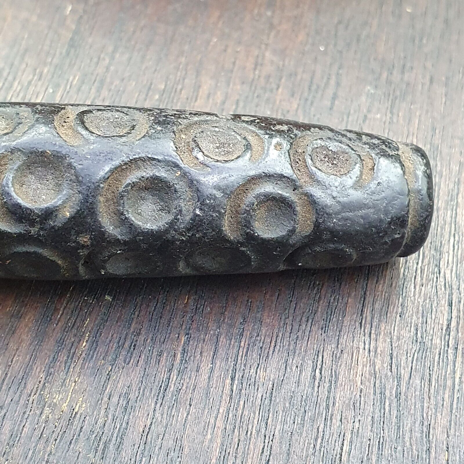 Antique Black Magnetic Stone Eyes Bead Rusted Pendent Jade Amulet Stone MG-588