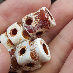 2 - Antique HIMALAYAN Indo Tibetan Central Asian Agate beads