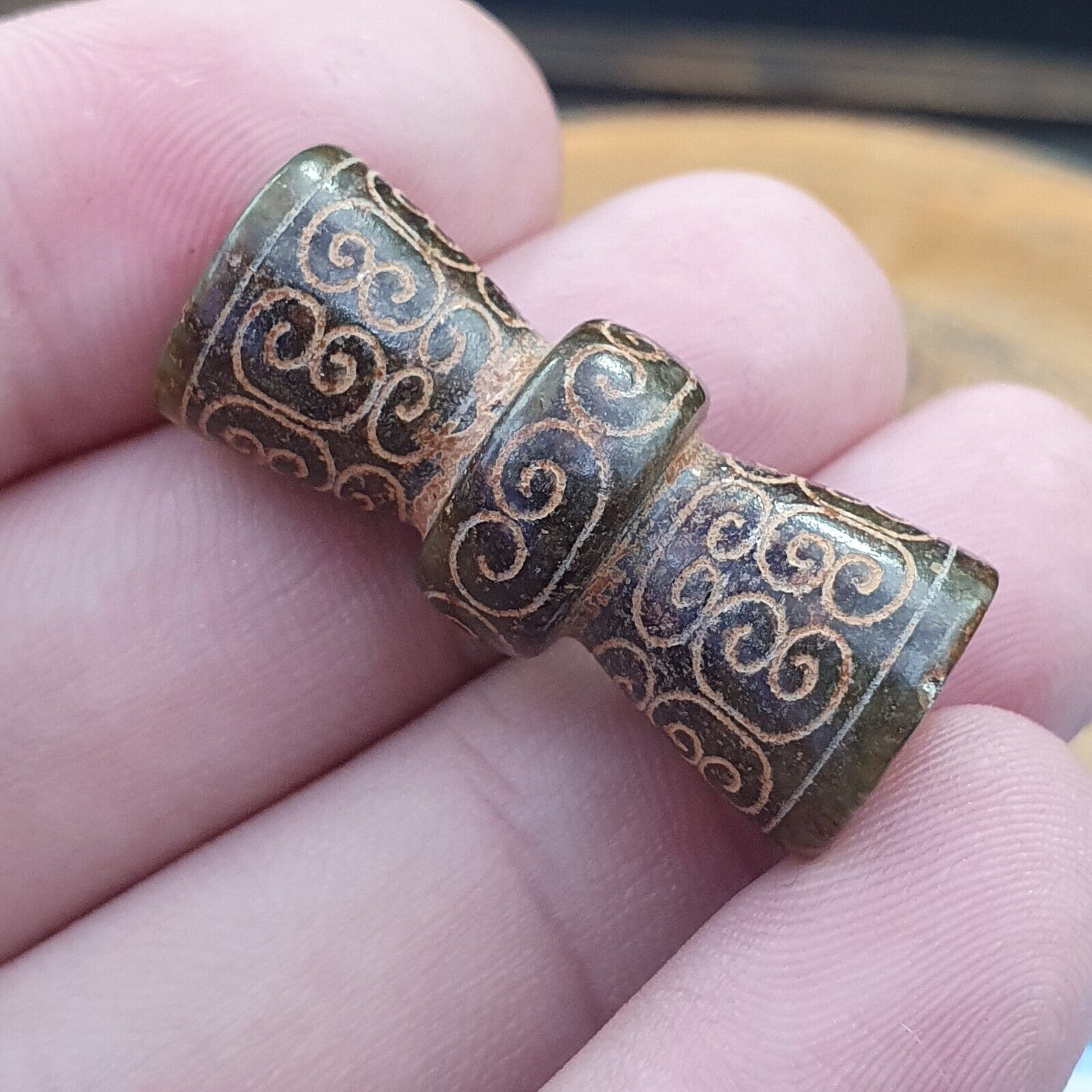 EARLY CHINESE Green JADE BEAD PENDANT  Haitian Jade certificate Provided-2459