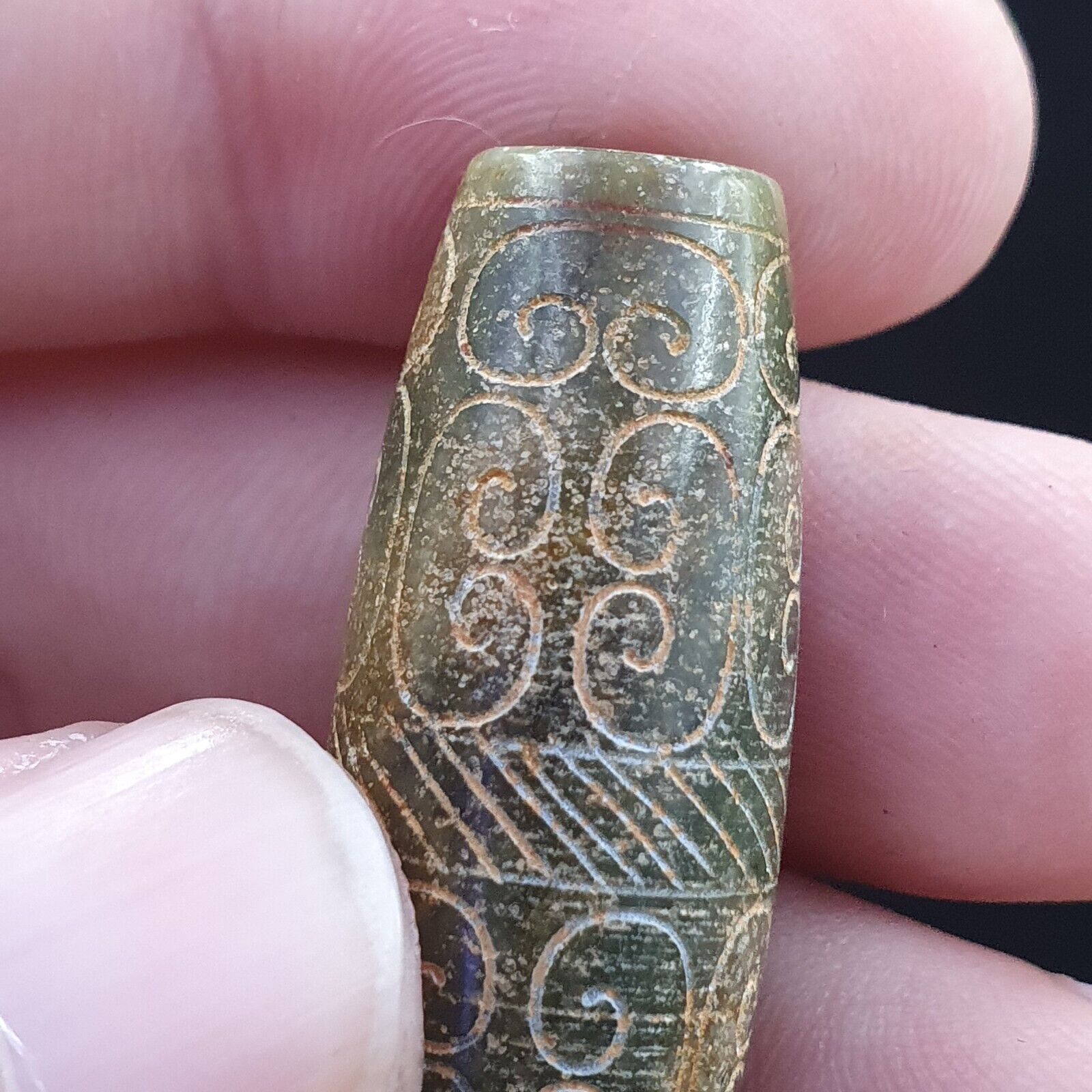 EARLY CHINESE Green JADE BEAD PENDANT  Haitian Jade certificate Provided-8700