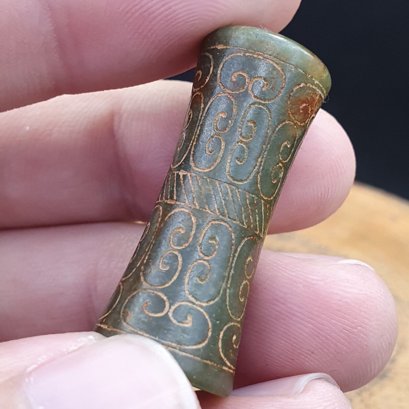 EARLY CHINESE Green JADE BEAD PENDANT  Haitian Jade certificate Provided-6000