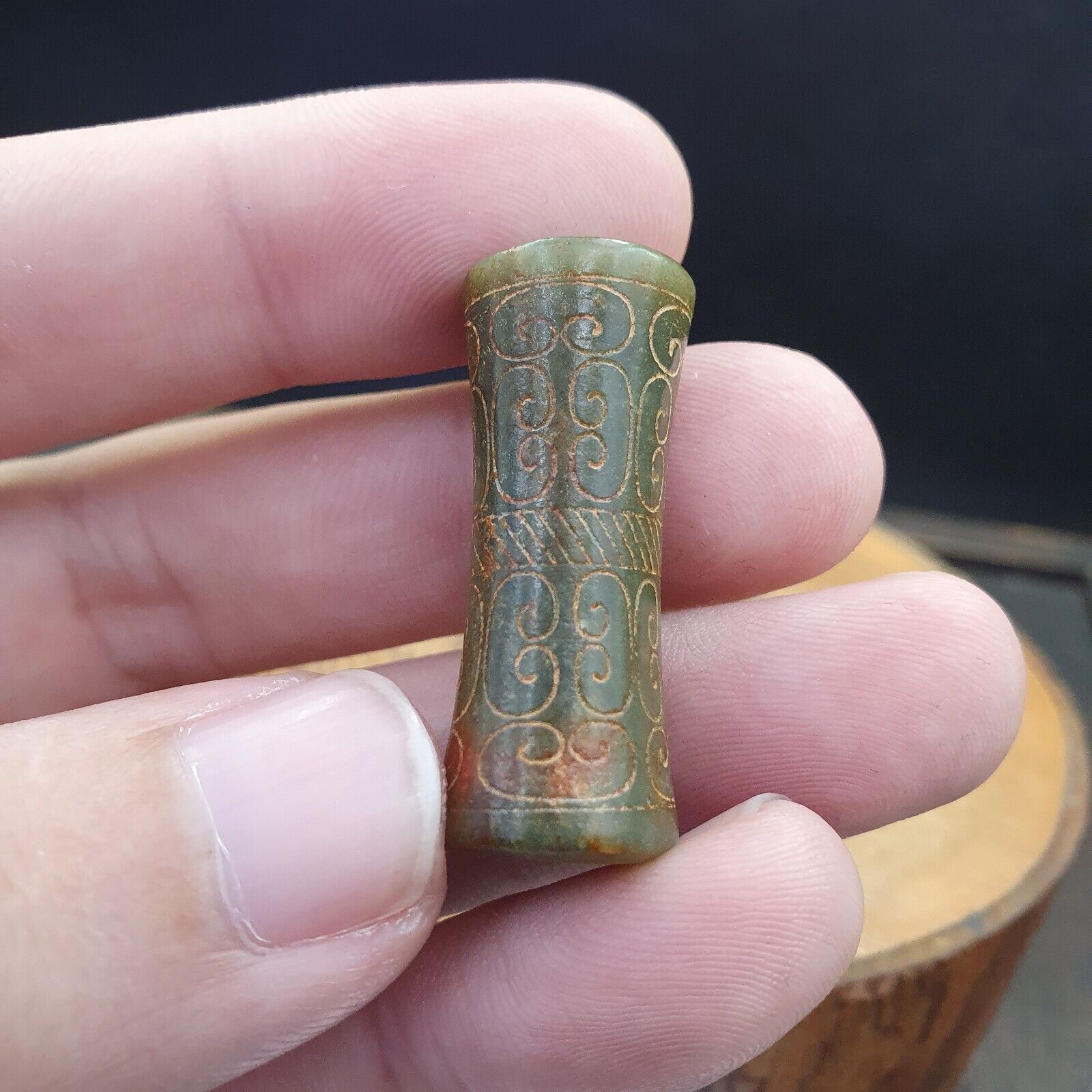 EARLY CHINESE Green JADE BEAD PENDANT  Haitian Jade certificate Provided-6000