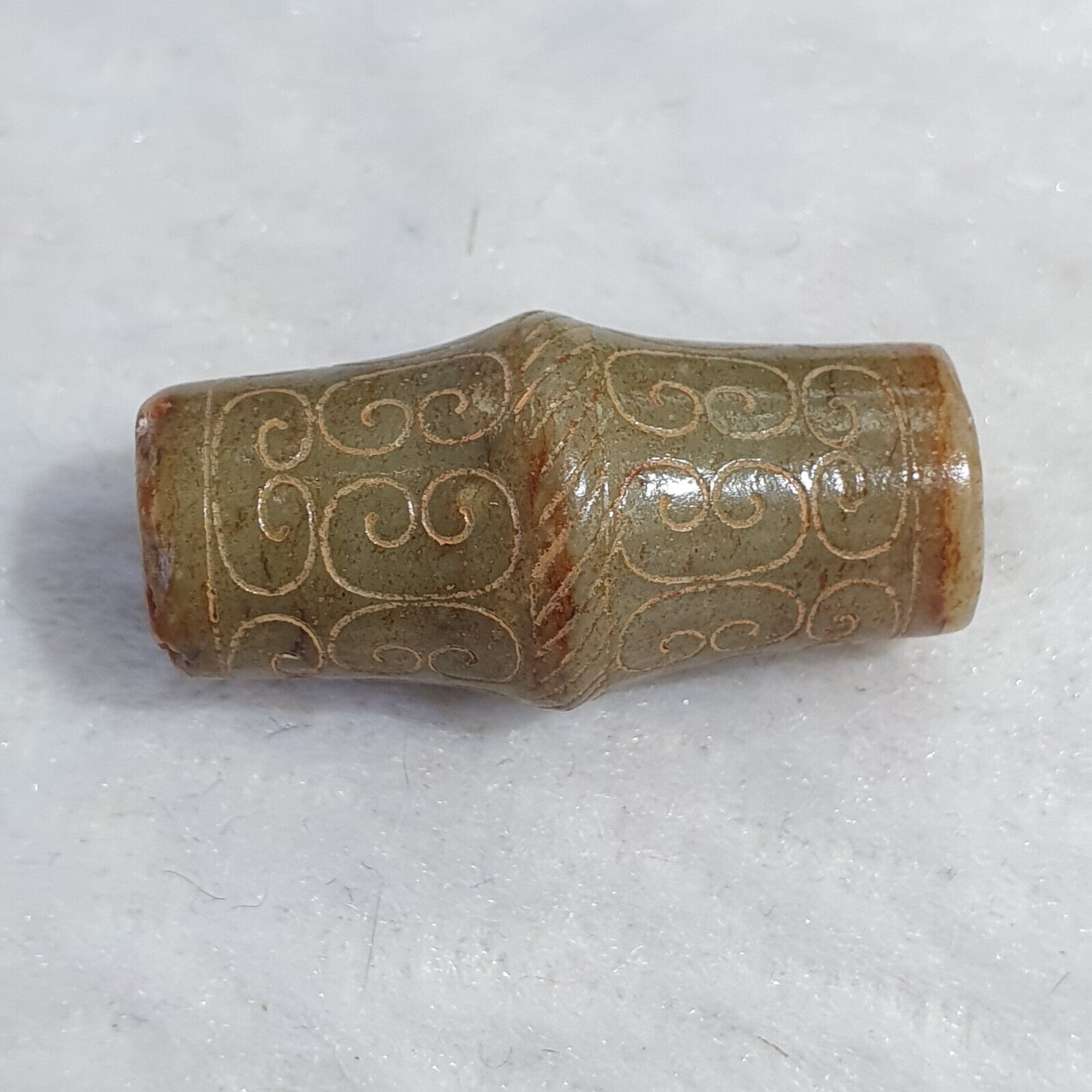 EARLY CHINESE Green JADE BEAD PENDANT  Haitian Jade certificate Provided-4231