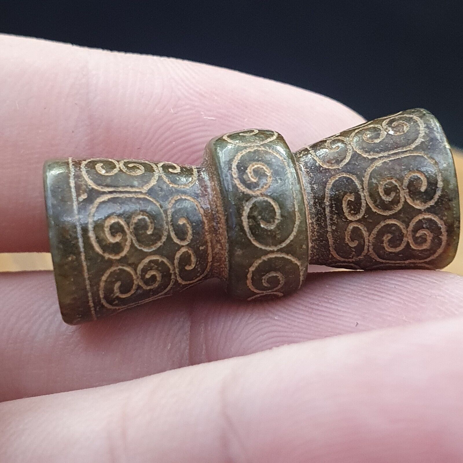 EARLY CHINESE Green JADE BEAD PENDANT  Haitian Jade certificate Provided-2460