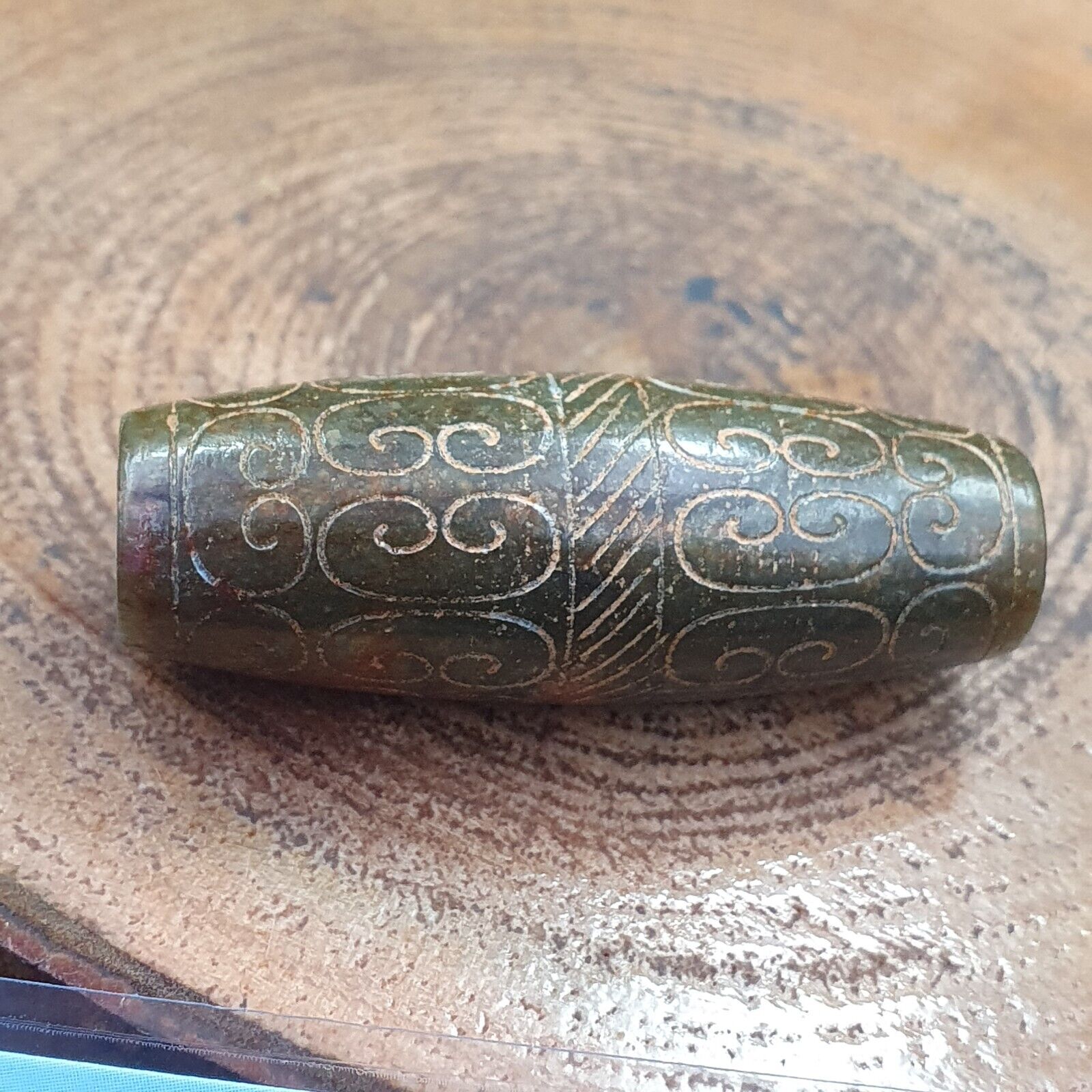 EARLY CHINESE Green JADE BEAD PENDANT  Haitian Jade certificate Provided-699