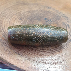 EARLY CHINESE Green JADE BEAD PENDANT  Haitian Jade certificate Provided-699