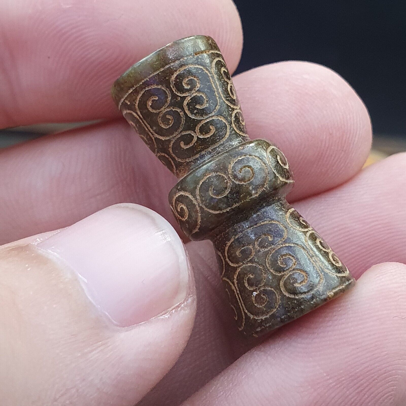 EARLY CHINESE Green JADE BEAD PENDANT  Haitian Jade certificate Provided-2460