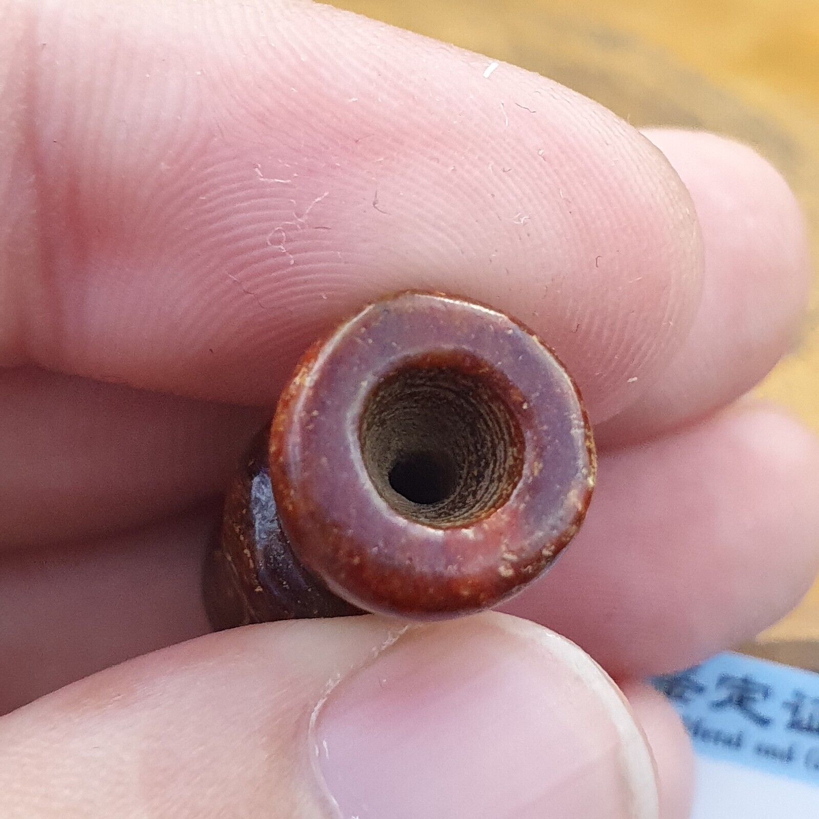 EARLY CHINESE Red JADE BEAD PENDANT  Haitian certificate Provided-511