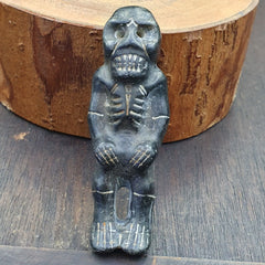 Antique Jade mysterious skeleton carving jade stone Amulet Bead