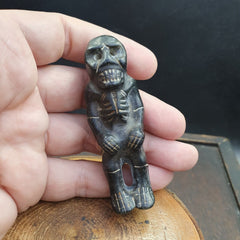 Antique Jade mysterious skeleton carving jade stone Amulet Bead