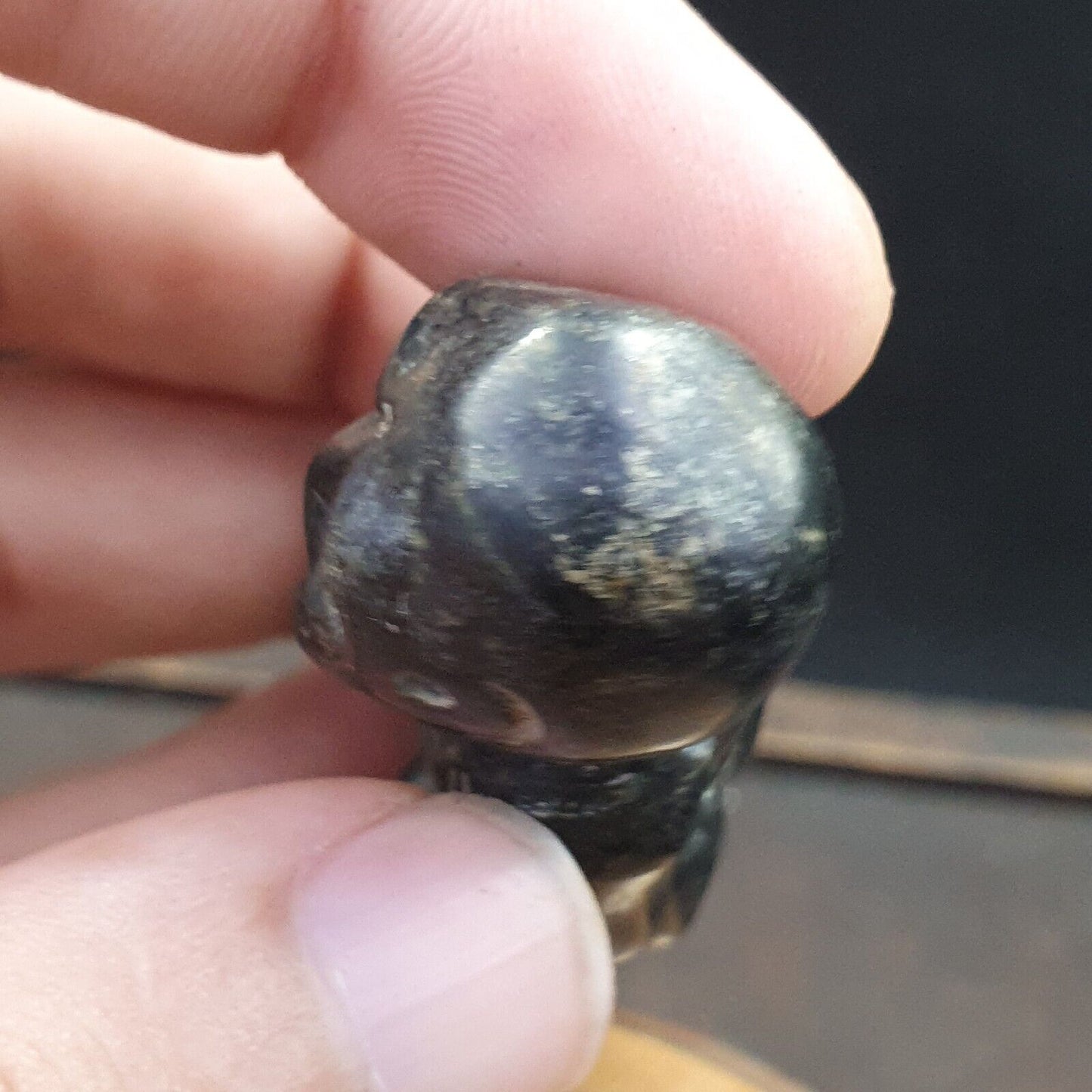 古董玉石神秘骷髏雕刻玉石護身符珠