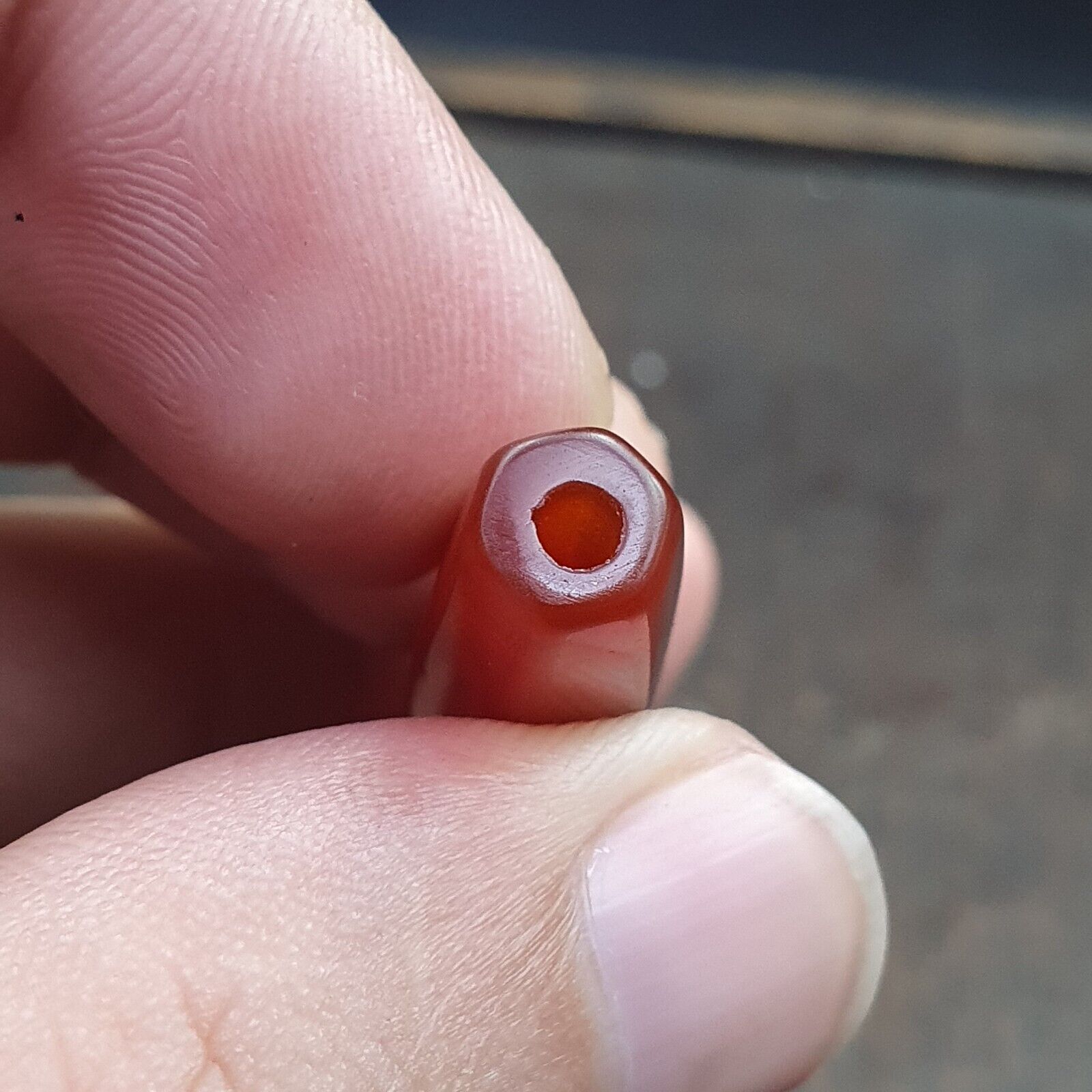 Lot 7 Agate Tubes African Red Agate large Bead RD-L7