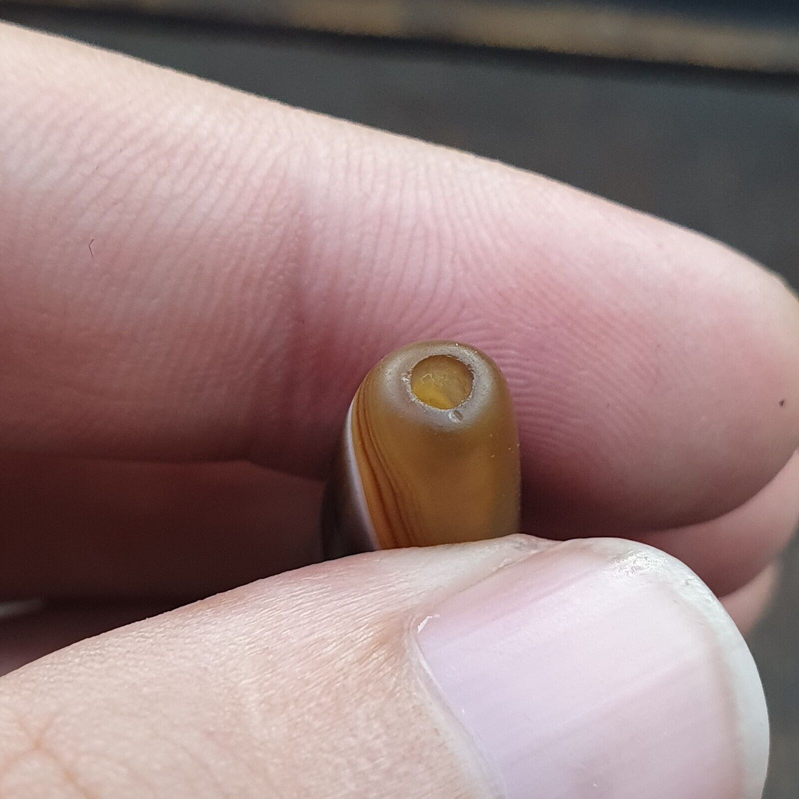 Antique Yemeni Middle Eastern Agate Eyes Patterns Suleimani Agate Bead