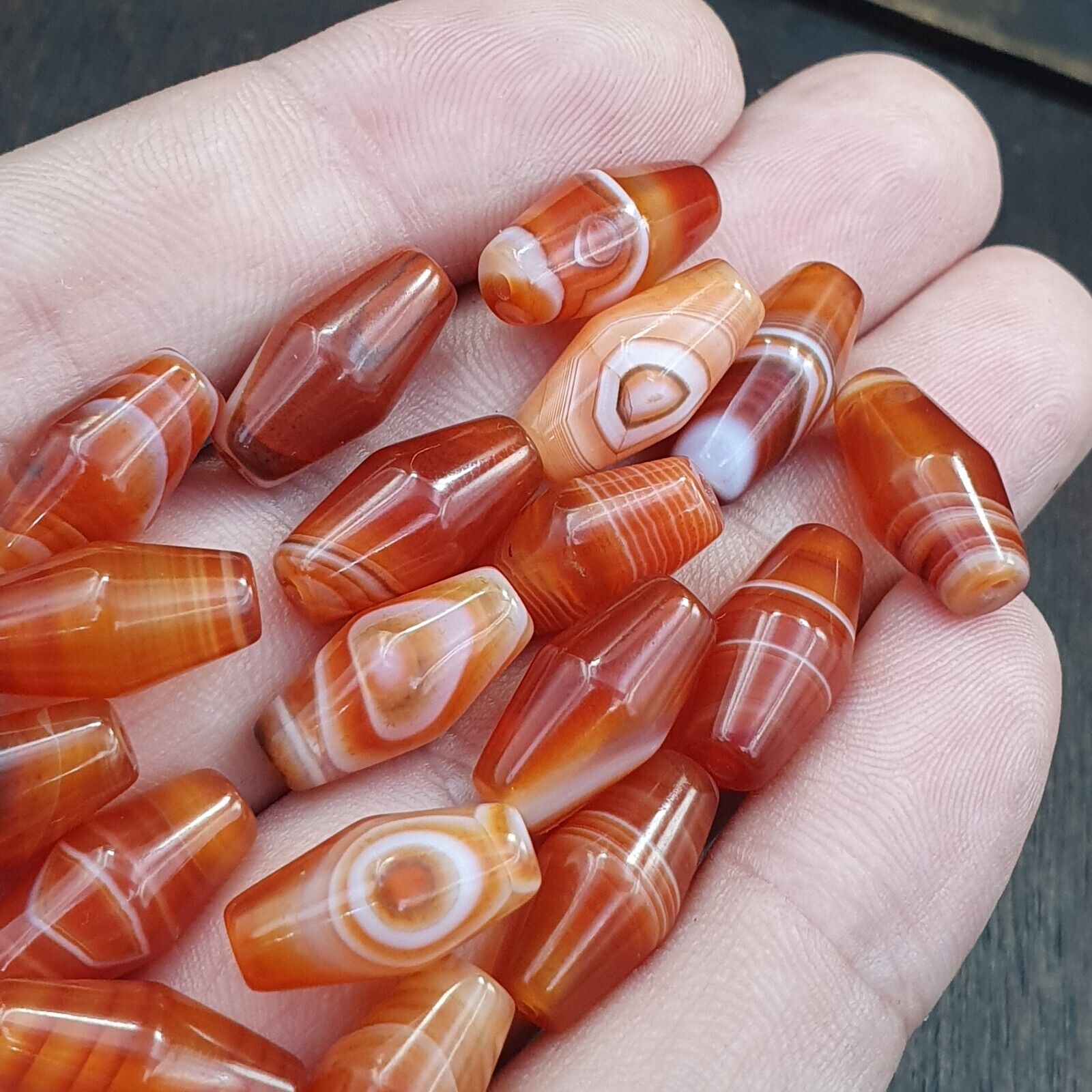 Lot 20 Agate Himalayan Taiwanese Red Agate Natural Eye Bead RD-L-20