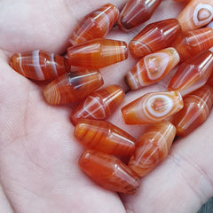 Lot 20 Agate Himalayan Taiwanese Red Agate Natural Eye Bead RD-L-20