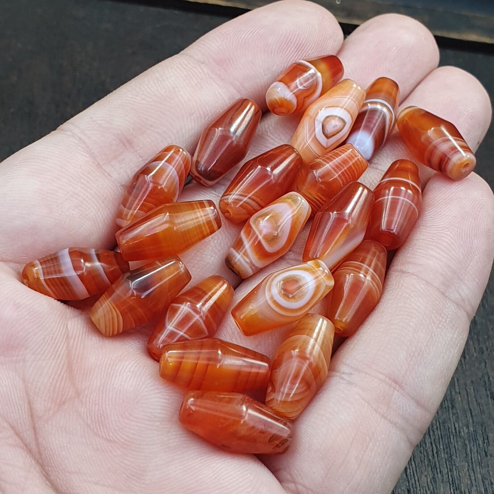 Lot 20 Agate Himalayan Taiwanese Red Agate Natural Eye Bead RD-L-20