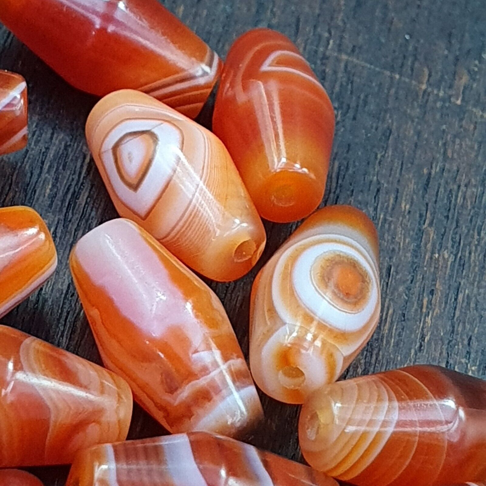 Lot 20 Agate Himalayan Taiwanese Red Agate Natural Eye Bead RD-L-20