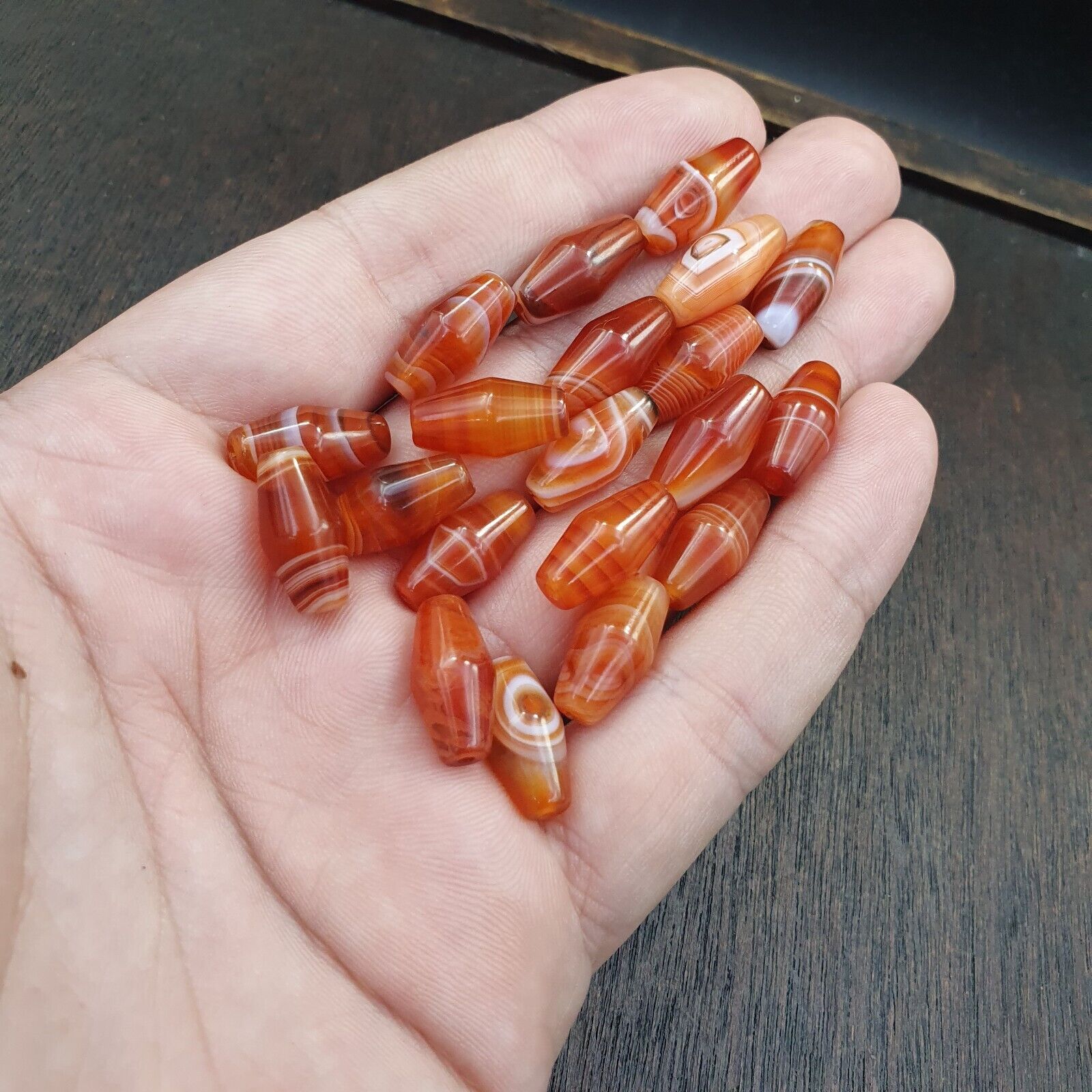 Lot 20 Agate Himalayan Taiwanese Red Agate Natural Eye Bead RD-L-20