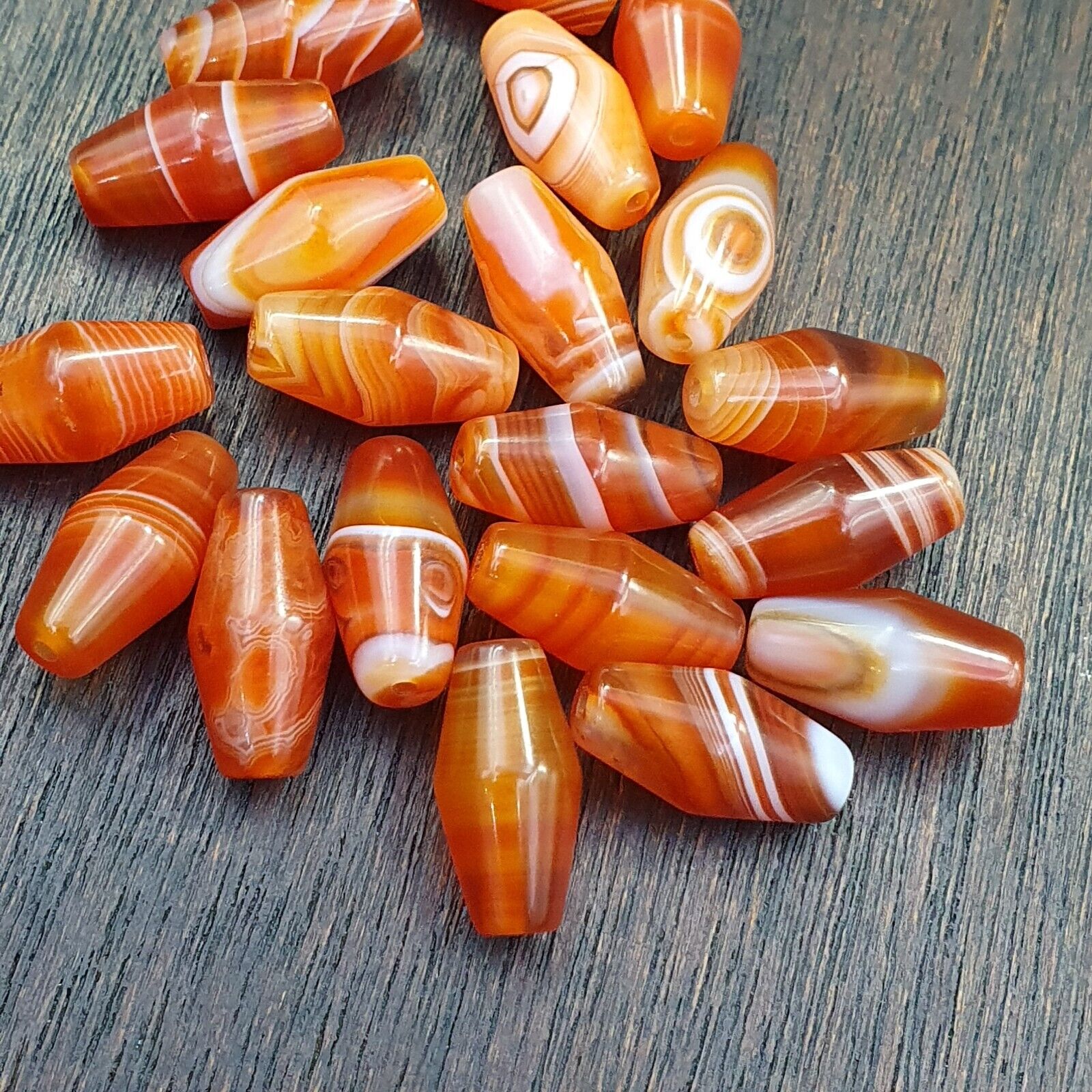 Lot 20 Agate Himalayan Taiwanese Red Agate Natural Eye Bead RD-L-20