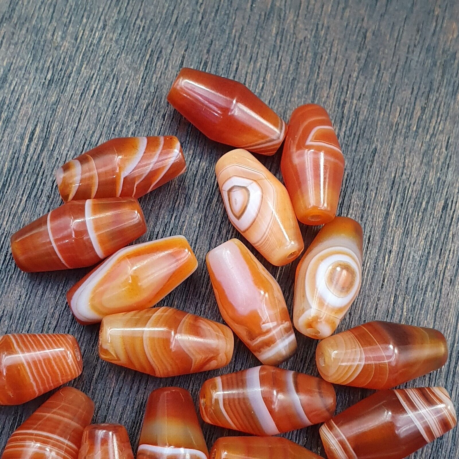 Lot 20 Agate Himalayan Taiwanese Red Agate Natural Eye Bead RD-L-20