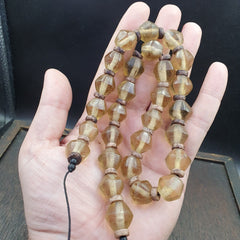 African Trade Beads Old RARE Bubbles Glass Beads crytsal Clear Beads 14-15mm
