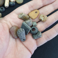 Antique Islamic Roman Era 35 Different Stone Beads  #Lot 35 Pcs